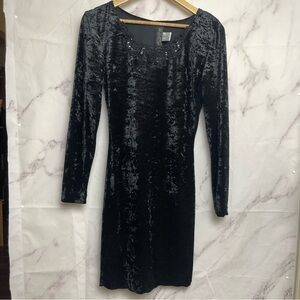 VTG 90s All That Jazz Crushed Velvet Black Bodycon Dress - C35
